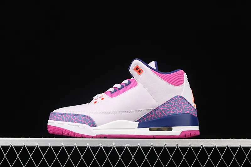 All categories Air Jordan Jordan series basketball shoes Air Jordan 3 Air Jordan Brand Air Jordan 3 GS AJ3 Joe 3 burst pink and purple first layer basketball shoes 441140-500